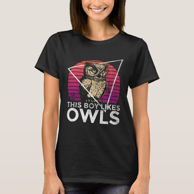 Camiseta Boy Likes Cute Birds Wildlife Owls Forest Animal N (Anverso)