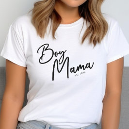 Camiseta Boy Mom Trendy Typography Simple Mamá