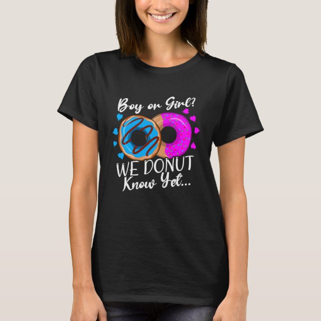 Camiseta Boy or Girl We Donut Know Gender Reveal  Sweet Dou (Anverso)