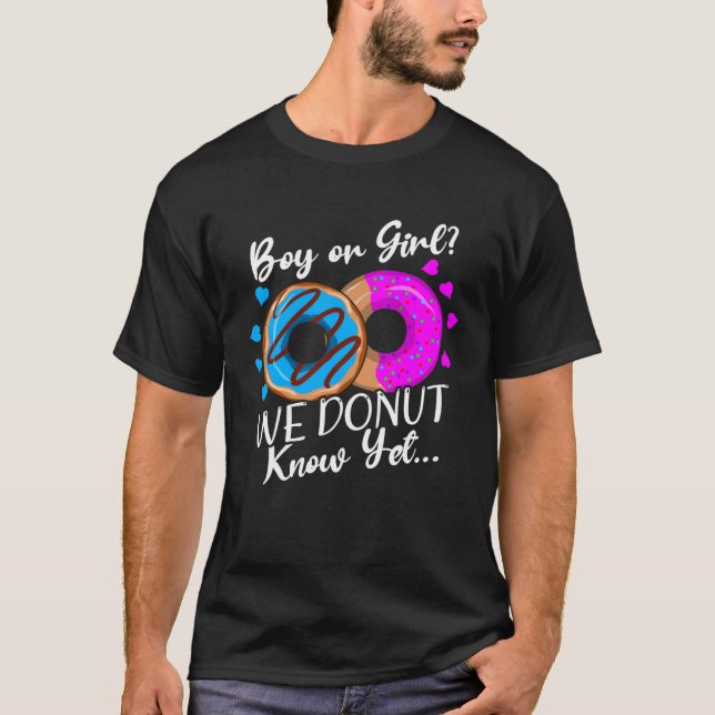 Camiseta Boy or Girl We Donut Know Gender Reveal  Sweet Dou (Anverso)