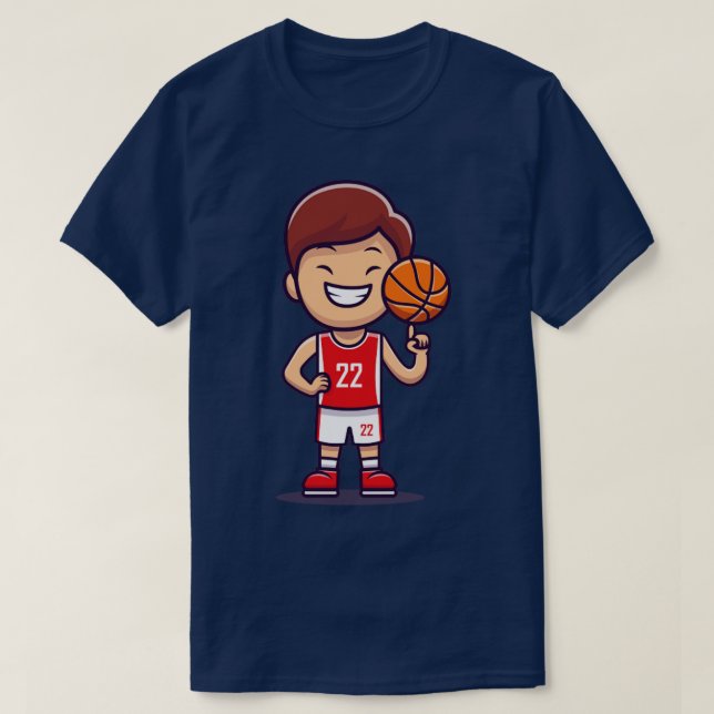 Camiseta Boy Playing Basketball (Diseño del anverso)
