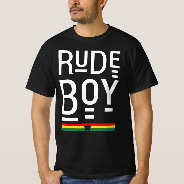 Camiseta Boy Rude Vibes es bueno sólo Rasta Reggae Raots (Anverso)
