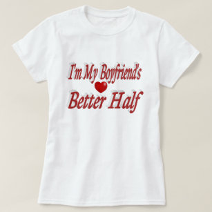 Camiseta Boyfriend con texto rojo