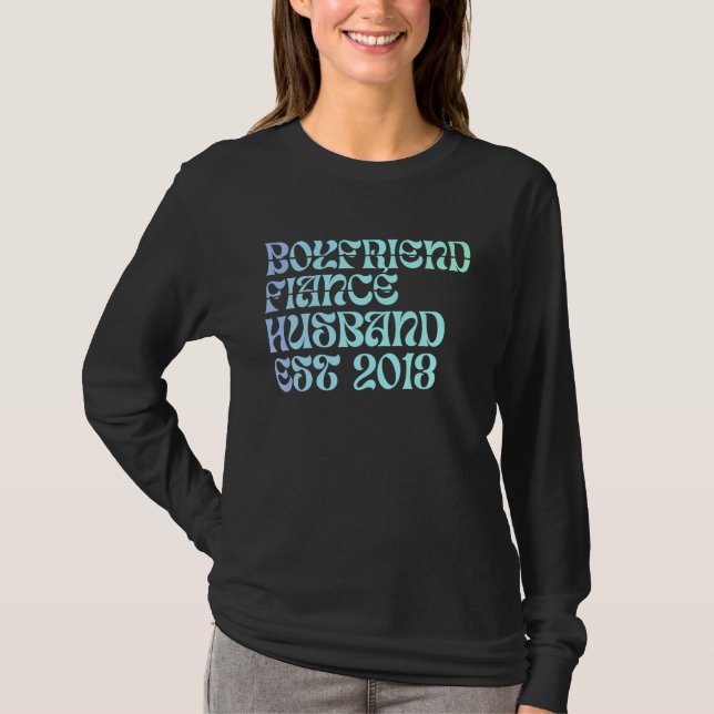 Camiseta Boyfriend Fiance Husband Est 2013 Wedding Annivers (Anverso)
