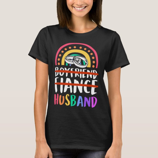 Camiseta Boyfriend Fiance Husband Gay Prize Boda Bohemia (Anverso)