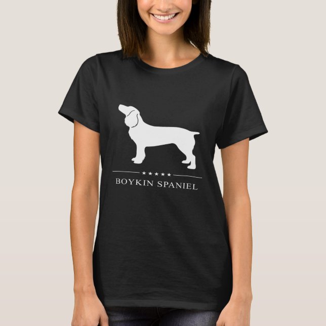 Camiseta Boykin Spaniel Dog White Silhouette (Anverso)