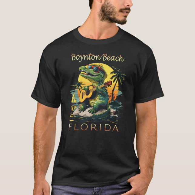 Camiseta Boynton Beach Florida Vacation Cute Alligator Souv (Anverso)
