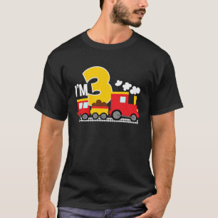 Camiseta Boys 3rd Birthday 3 Year Old  Train  Toddler