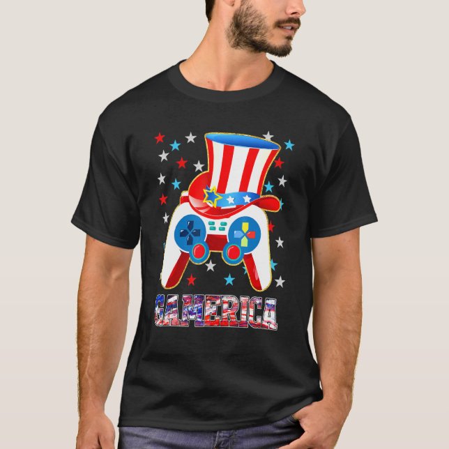 Camiseta Boys 4 De Julio Videojuego Bandera Estadounidense  (Anverso)