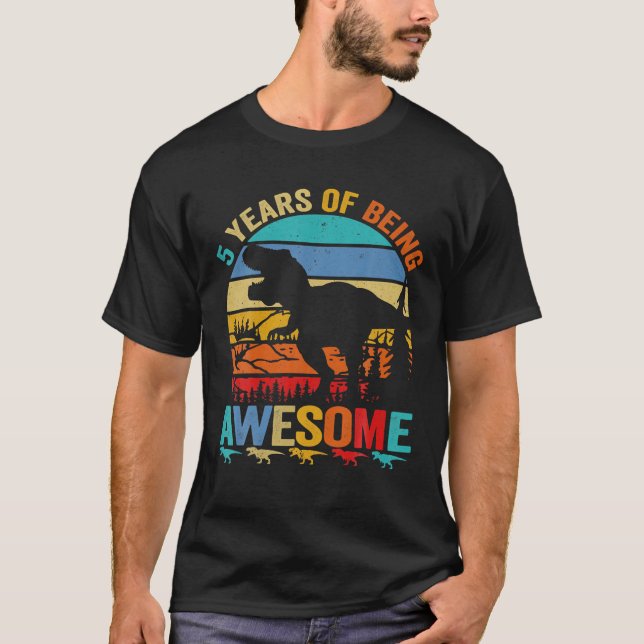 Camiseta Boys 5 Years Of Being Awesome 5 Years 5Th Birthday (Anverso)