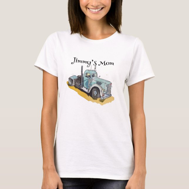 Camiseta Boys Birthday Party Blue Semi Truck (Anverso)