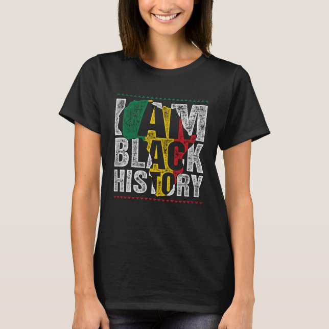 Camiseta Boys Black History Month  I am Black History Vinta (Anverso)