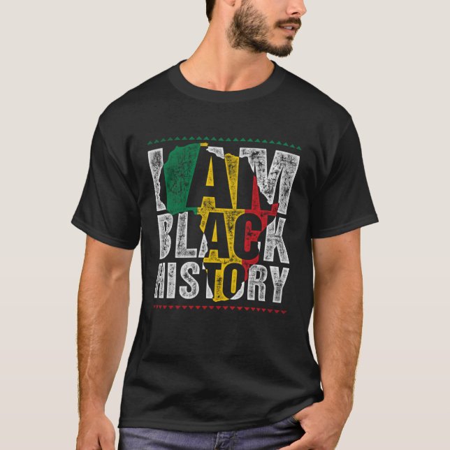 Camiseta Boys Black History Month I am Black History Vinta (Anverso)