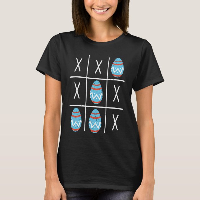 Camiseta Boys Easter Eggs Tic Tac Toe XO XO  2023 Easter (Anverso)