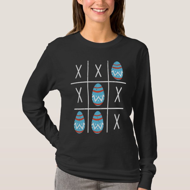 Camiseta Boys Easter Eggs Tic Tac Toe XO XO  2023 Easter (Anverso)