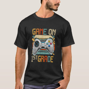 Camiseta Boys Game On 1st Grade Kids Gaming Back To School 