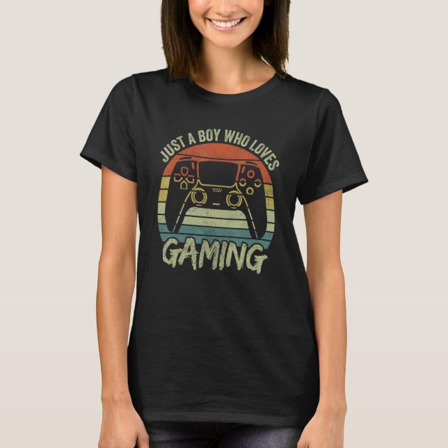 Camiseta Boys Gamer Apparel Just A Boy Who Loves Gaming (Anverso)