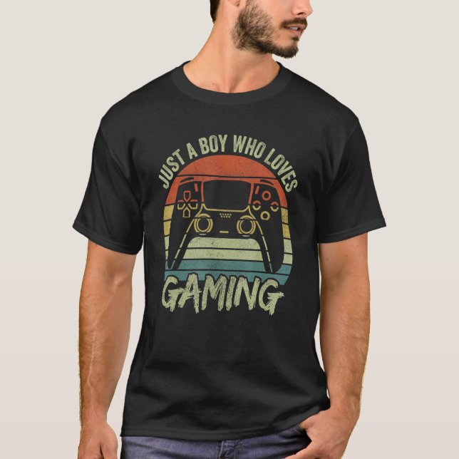 Camiseta Boys Gamer Apparel Just A Boy Who Loves Gaming (Anverso)