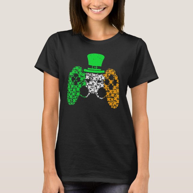Camiseta Boys Gamer Game Lucky Shamrock St Patricks Day Iri (Anverso)