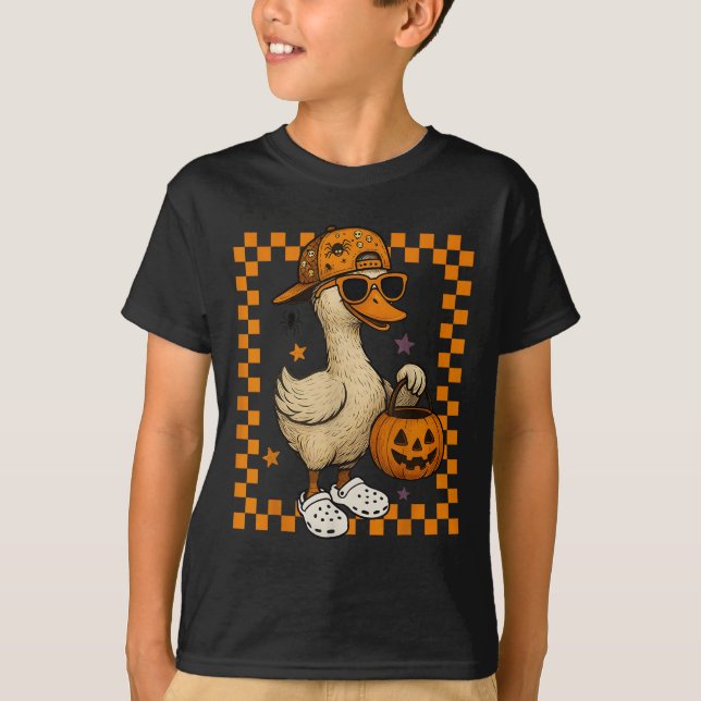 Camiseta Boys Goose Halloween Spooky Goosey Silly Goose Pum (Anverso)