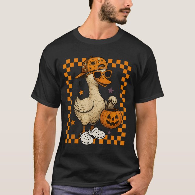 Camiseta Boys Goose Halloween Spooky Goosey Silly Goose Pum (Anverso)