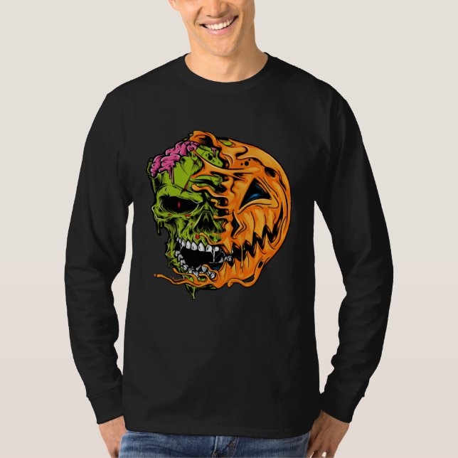 Camiseta Boys Halloween Pumpkin Skull Zombie (Anverso)