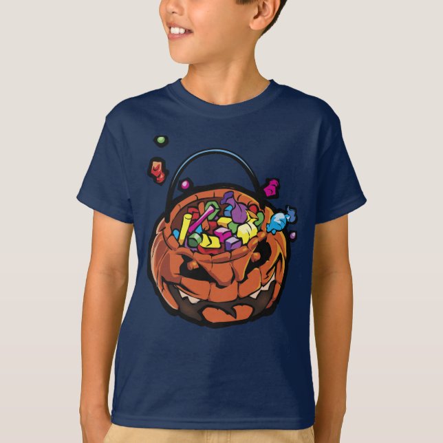 Camiseta Boys Jack-O-Lantern Halloween graphic tee shirt (Anverso)