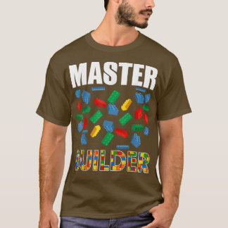 Camiseta Boys Master Builder Funny Brick Building Blocks To