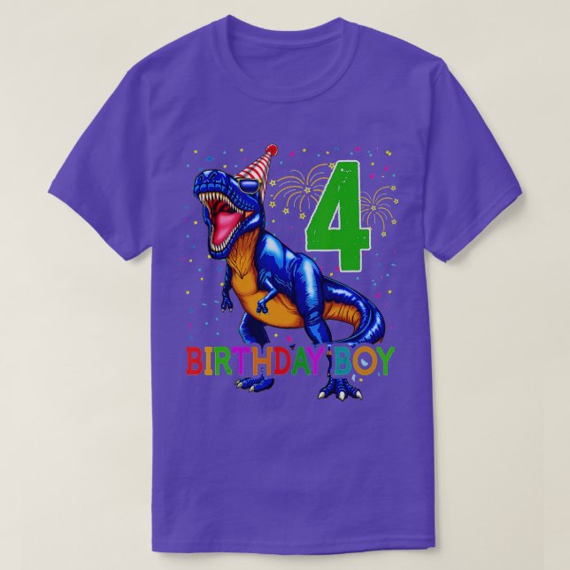 Camiseta Boys Rawr Im 4 4th Birthday Dinosaur s Dinosaur Gi (Diseño del anverso)