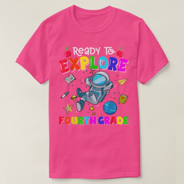 Camiseta Boys Ready to explore Fourth Grade Back to School  (Diseño del anverso)