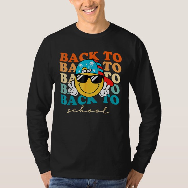 Camiseta Boys Smile Face Sunglasses   Kids Back To School (Anverso)