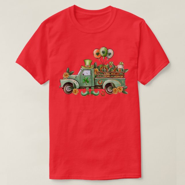 Camiseta Boys St Patricks Day Truck Car Cargas De Luck Sham (Diseño del anverso)