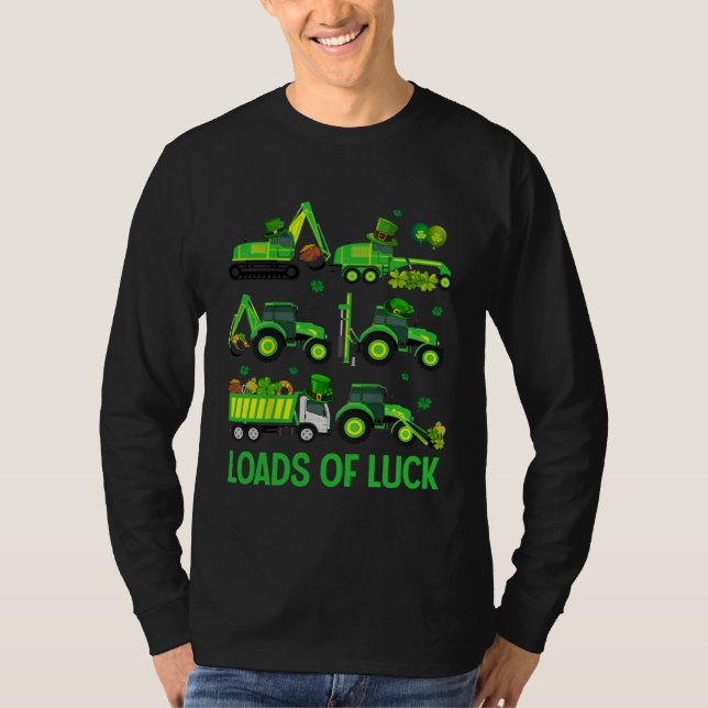 Camiseta Boys St Patricks Day  Truck Loads Of Luck Shamrock (Anverso)