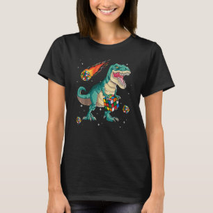 Camiseta Boys T Rex Speed Cubing Cube Math Puzzle Dinosaur