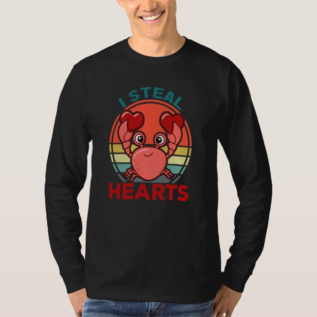 Camiseta Boys Valentines Day Kids Crab I Steal Hearts (Anverso)