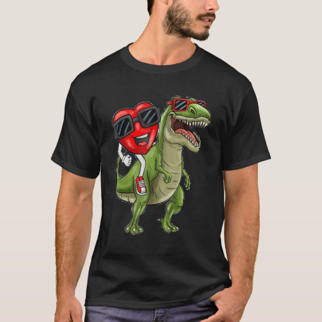 Camiseta Boys Valentines Day Shirt Kids T-Rex Dinosaur I St (Anverso)