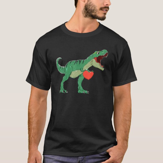 Camiseta Boys Valentines Day Shirt Kids T Rex Dinosaur I St (Anverso)