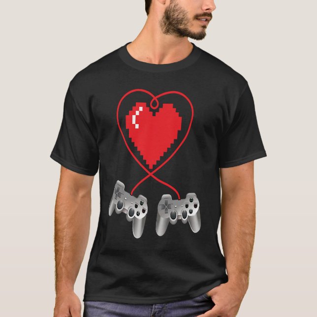 Camiseta Boys Valentines Day Video Game Controller Heart Ga (Anverso)