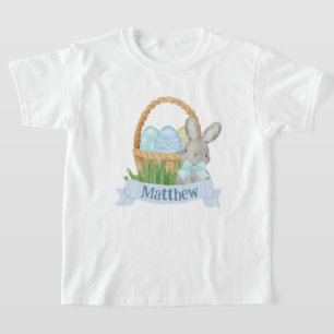 Camiseta Boys Watercolor Blue Easter Basket