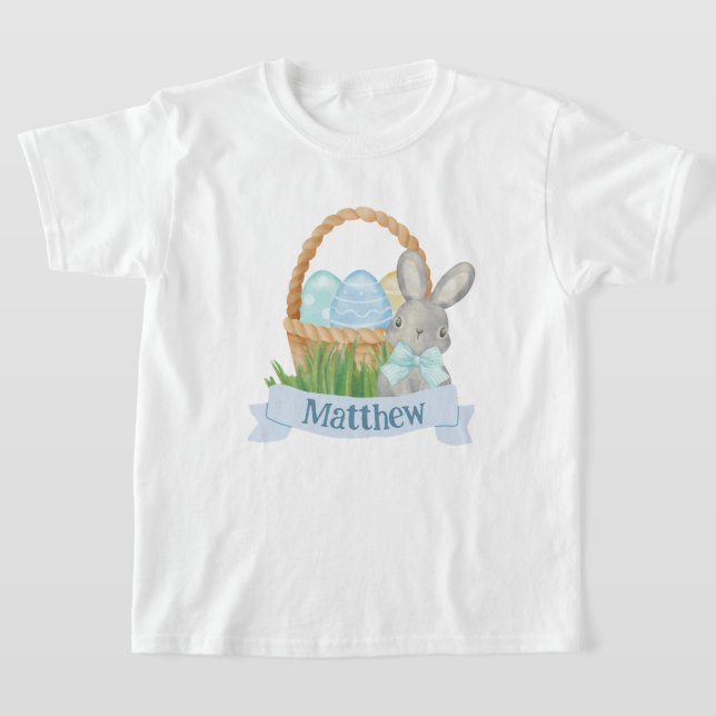 Camiseta Boys Watercolor Blue Easter Basket (Distribución)