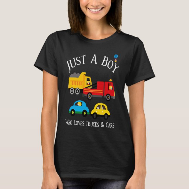 Camiseta Boys Who Love Trucks & Cars (Anverso)