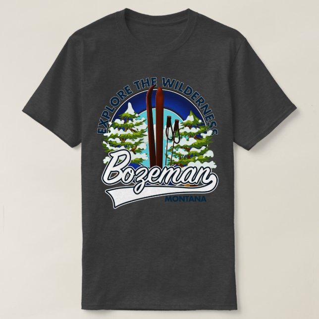 Camiseta Bozeman Montana esquí 1 (Diseño del anverso)