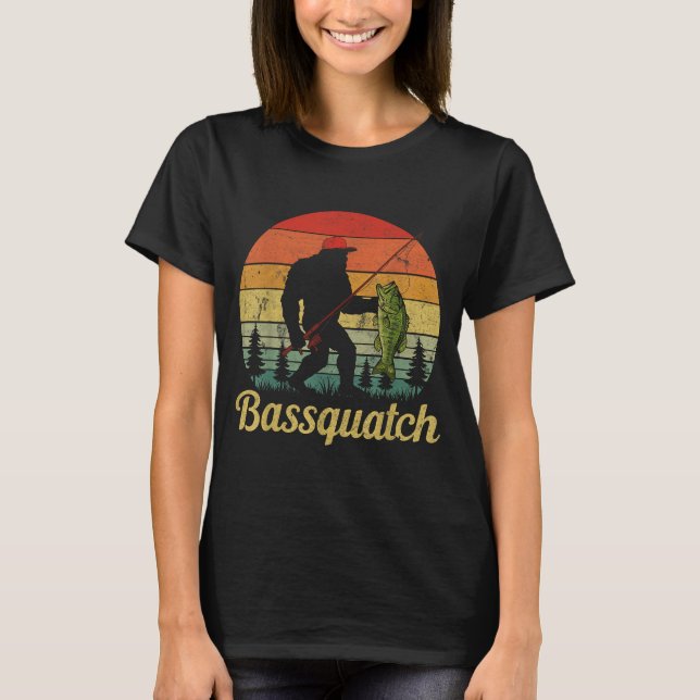 Camiseta Bquatch B Fishing Humor Bigfoot Ufo Sasquatch  (Anverso)