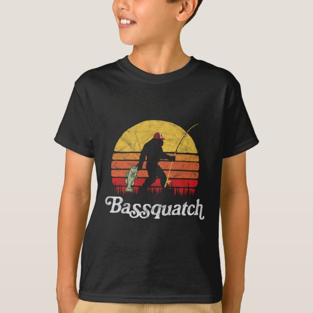Camiseta ¡Bquatch! Graciosa Pesca a pie de página al aire l (Anverso)