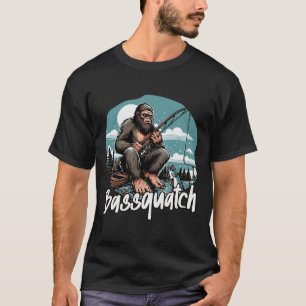 Camiseta ¡Bquatch! Pesca divertida al aire libre Retro Fish