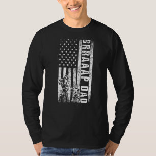 Camiseta Braaap Dad Bandera Americana Dirt Bike Motocross F