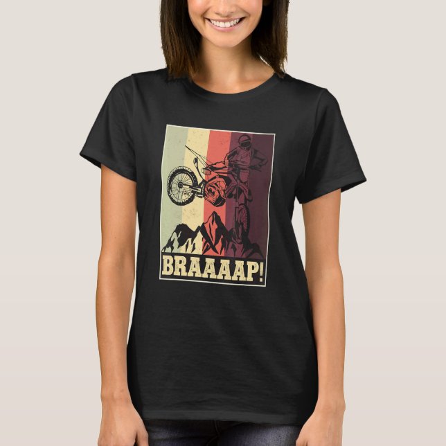 Camiseta Braaap Motocross Dirt Bike Silhouette (Anverso)