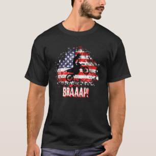 Camiseta Braaap Vintage Motocross Estados Unidos Bandera es