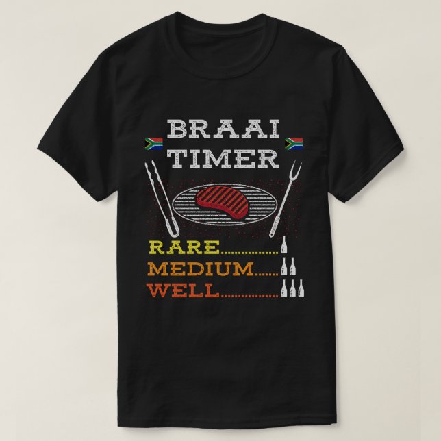 Camiseta Braai Timer African BBQ (Diseño del anverso)