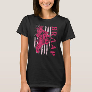 Camiseta Braap Moto de Tierra Motocross Piloto Chicas Rosa 